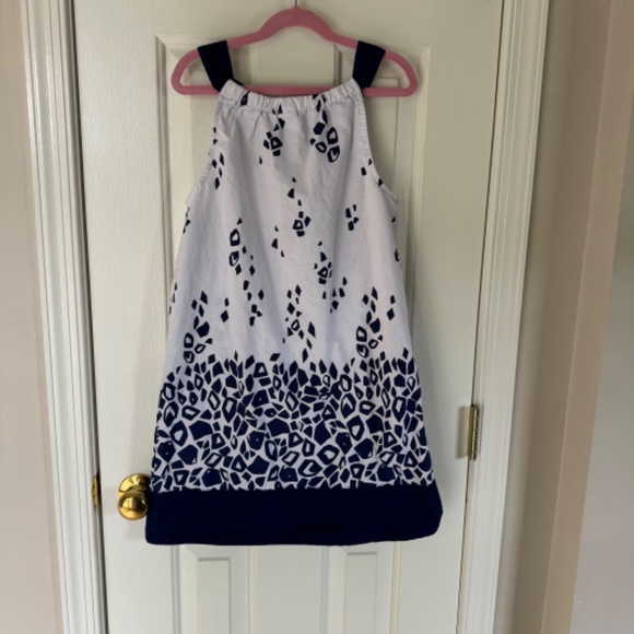 Gymboree White & Navy Giraffe Yoke Dress Girls Size 12 EUC - Picture 8 of 8